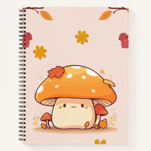 Orange Mushroom Spiral Notebook