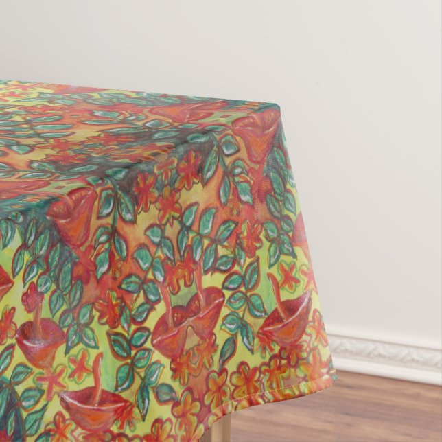 orange mushroom tablecloth (In Situ)
