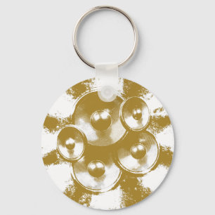 Orange music speakers keychain