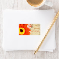 Orange Musical Gerber Daisy Grey Musical Notes