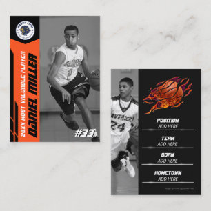 Orange MVP Basketball Trading Card Basketball Card