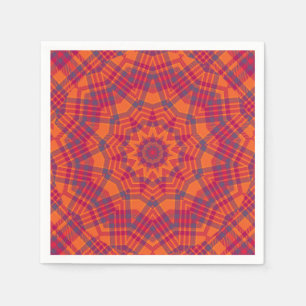 Orange n Purple Plaid Picnic Napkin