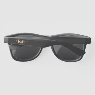 Orange Name & Monogram Retro Typography Sunglasses