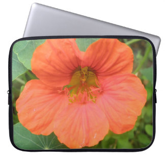 Orange Nasturtium Flower Laptop Bag