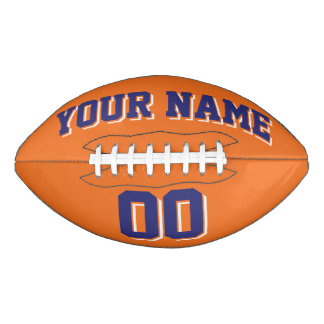 ORANGE NAVY AND WHITE Custom Football