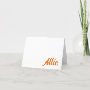 ORANGE, NAVY Auburn, AL Personalized Card