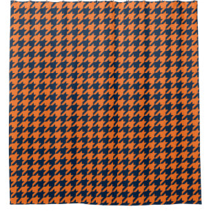 Orange/Navy Blue Houndstooth