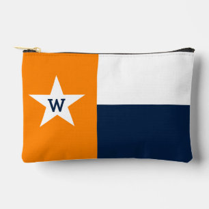 Orange & Navy Blue Texas Flag Accessory Pouch