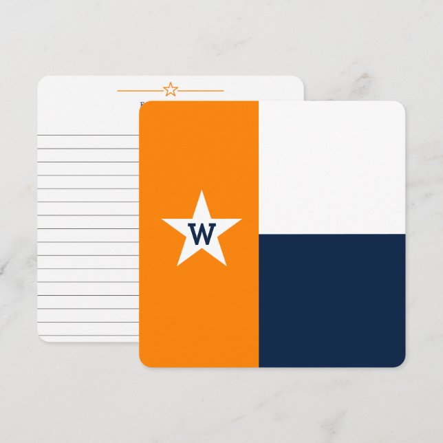 Orange & Navy Blue Texas Flag Flat Card (Front/Back)