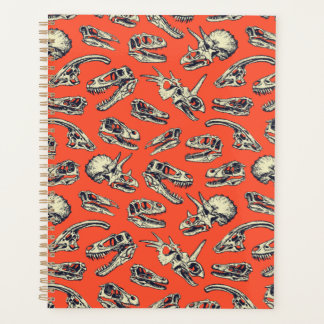 Orange & Navy Dinosaur Skulls Planner