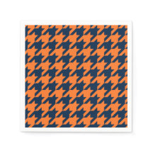 Orange/Navy Houndstooth