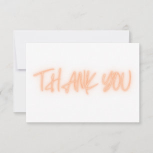 Orange Neon Thank You Trendy Card