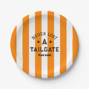 Orange Never Lost A Tailgate Custom Team Game Day Paper Plate