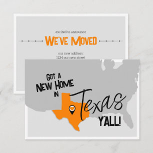 Orange New Home in Texas Y'all Moving Announcement