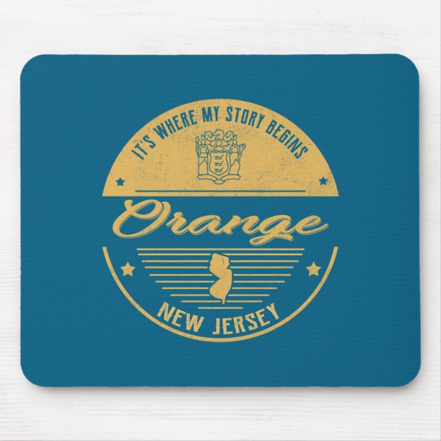 Orange New Jersey Its Where My Story Begins _1  Mouse Pad (Front)
