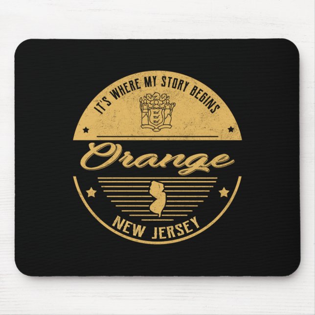 Orange New Jersey Its Where My Story Begins  Mouse Pad (Front)