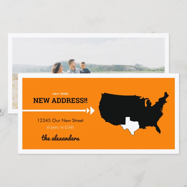 Orange New State, New Address! Texas Moving (Front/Back)