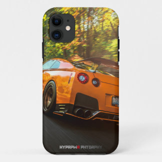 Orange Nissan GT-R Ripping through Seattle streets iPhone 11 Case