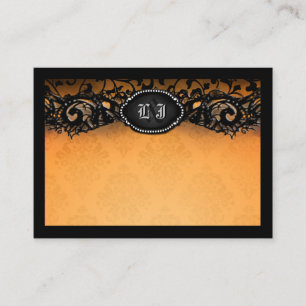 Orange Noir Élégant Halloween BLANK Cartes de lieu