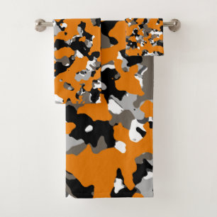Orange Noir Gris Brun Camouflage Camo Imprimé