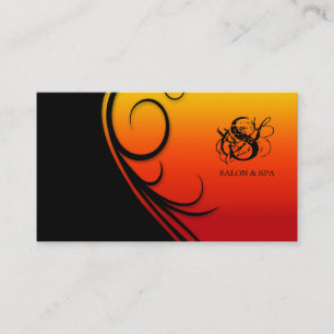 Orange noire rouge de remous de carte de visite de