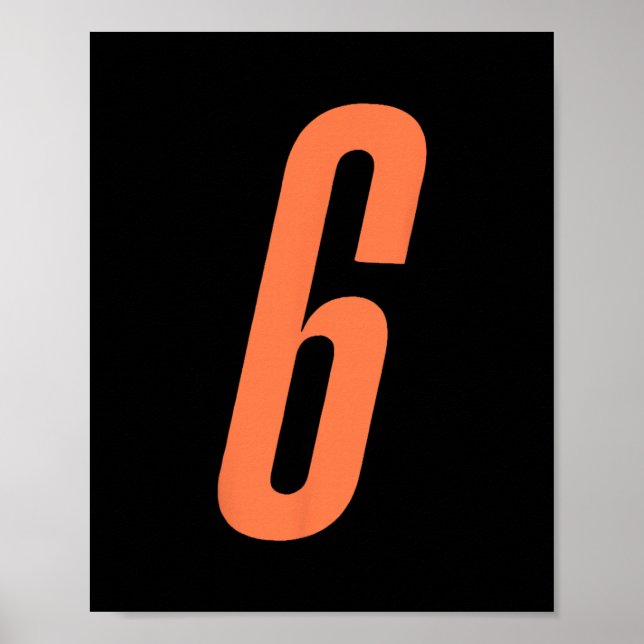Orange Number 6 7 Funny Meme Halloween Matching Co Poster (Front)