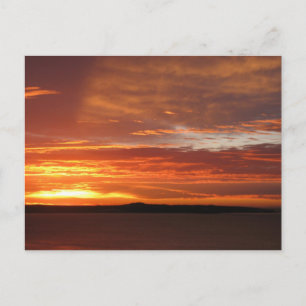 Orange Ocean Sunset Photography  Postcard