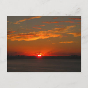 Orange Ocean Sunset Photography  Postcard