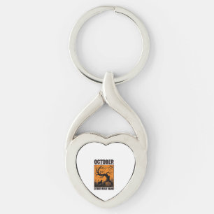Orange October Halloween Vintage Spooky Shirt Desi Keychain