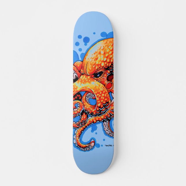 orange octopus skateboard (Front)
