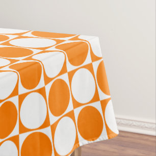 Orange&Off-White Graphic Pattern Tablecloth