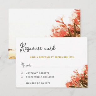 Orange Oleander Beach Mariage Floral Carte RSVP