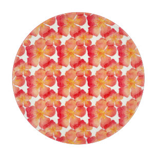 Orange Oleander Floral Pattern Cutting Board