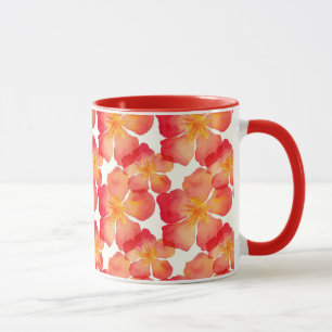 Orange Oleander Floral Pattern Mug