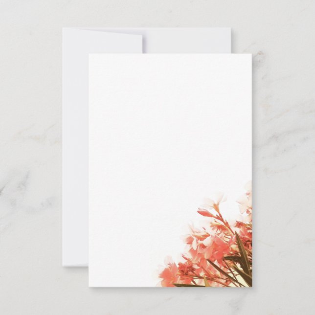 Orange Oleander Flowers Floral Script Wedding Thank You Card (Front)