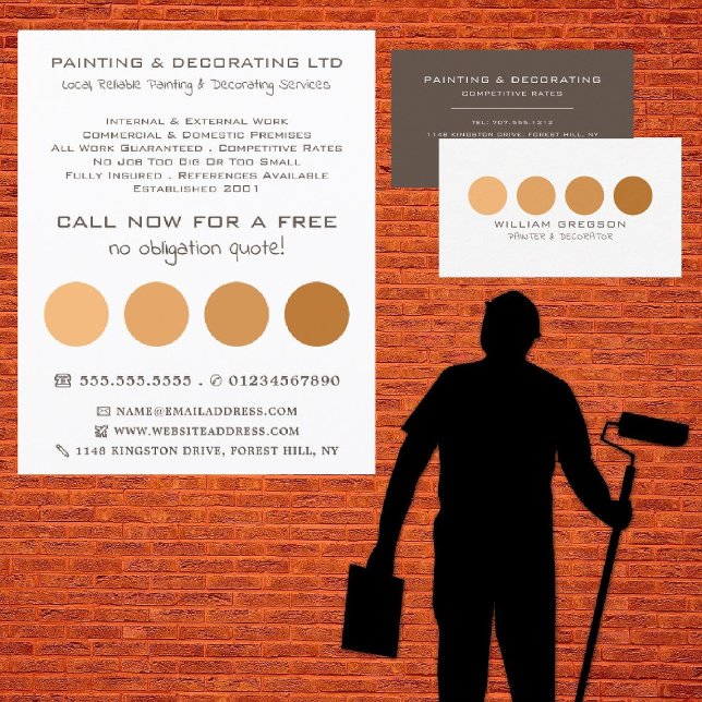 Orange Ombre Circles, Painter & Decorator Flyer (Creator Uploaded)