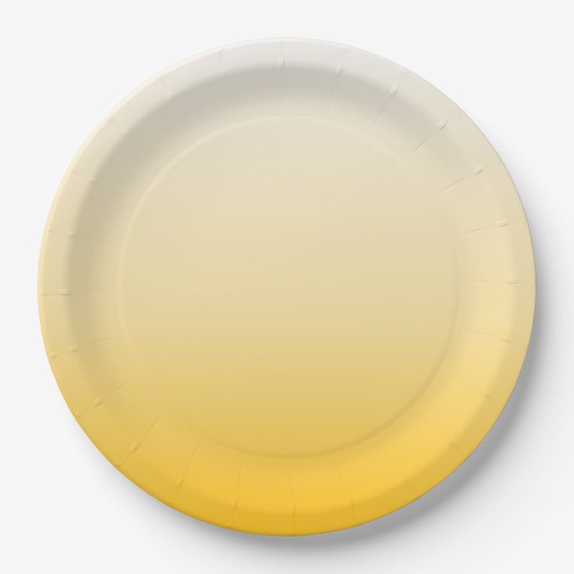 Orange Ombre Gradient Paper Plate (Front)