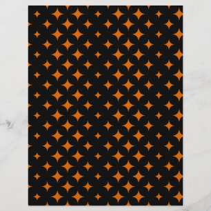 Orange on Black Halloween Pattern Craft Paper