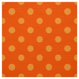 Orange On Deep Orange Polka Dots Pattern Design  Fabric