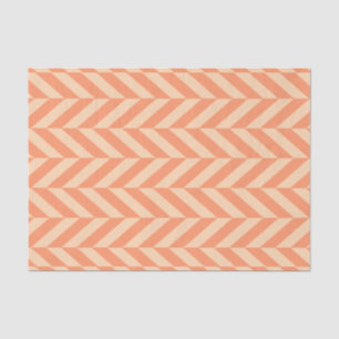 Orange on Peach Herringbone Tissue Paper
