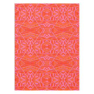 Orange on Pink Geometric Pattern Tablecloth by KCS