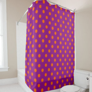 Orange On Purple Polka Dots Pattern Design