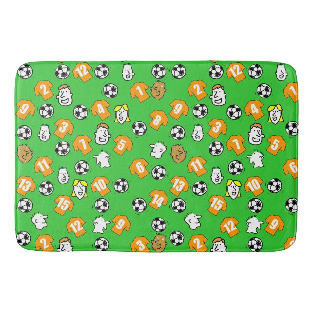 Orange or Old Gold football shirts Bath Mat (Front)