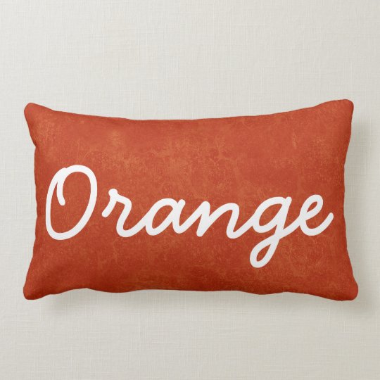 ORANGE Orange Custom Name Gift Collection Lumbar Pillow