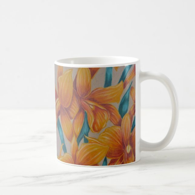 Orange orchid mug (Right)