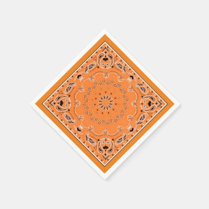 Orange oriental design napkin