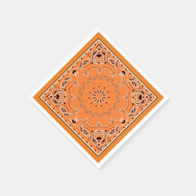 Orange oriental design napkin (Corner)