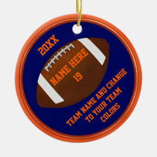 Orange, ornements du football de bleu marine