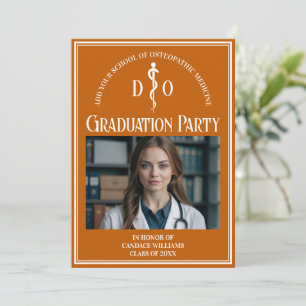 Orange Osteopathic Medical School Graduation Party Invitation