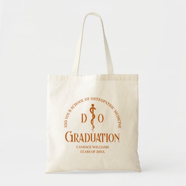 Orange Osteopathic Medical School Graduation Tote Bag (Front)